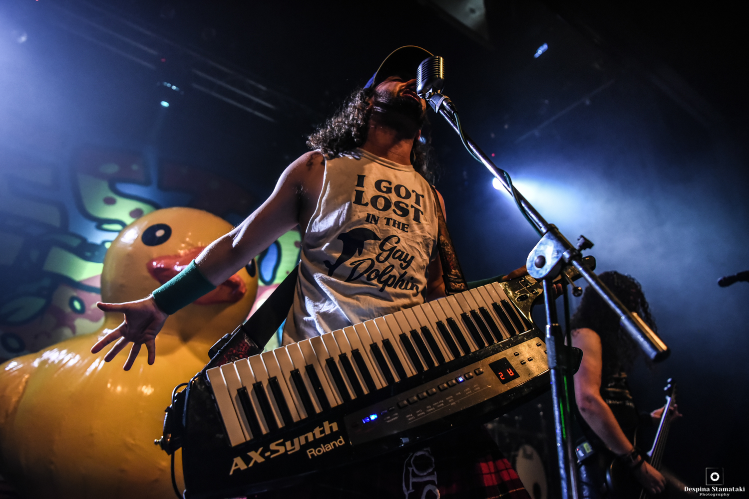 Christopher Crowe of the band Alestorm performing live at Gagarin 205 Live Music Space. Photo by Despina Stamataki